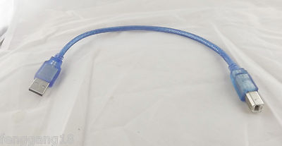 USB 2.0 Printer Scanner Cable A Male To B Male Data Transfer Cord Blue 1FT 30cm