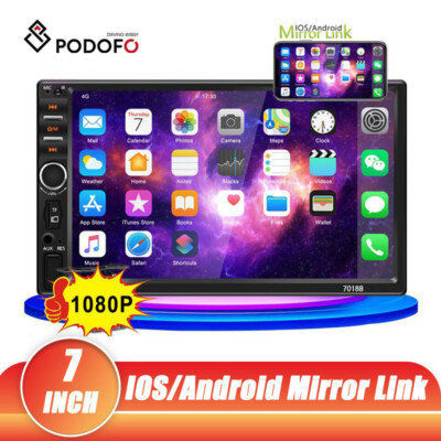 7'' Car Stereo Radio Bluetooth Double 2 Din USB FM AUX IN IOS/Android Mirror Link