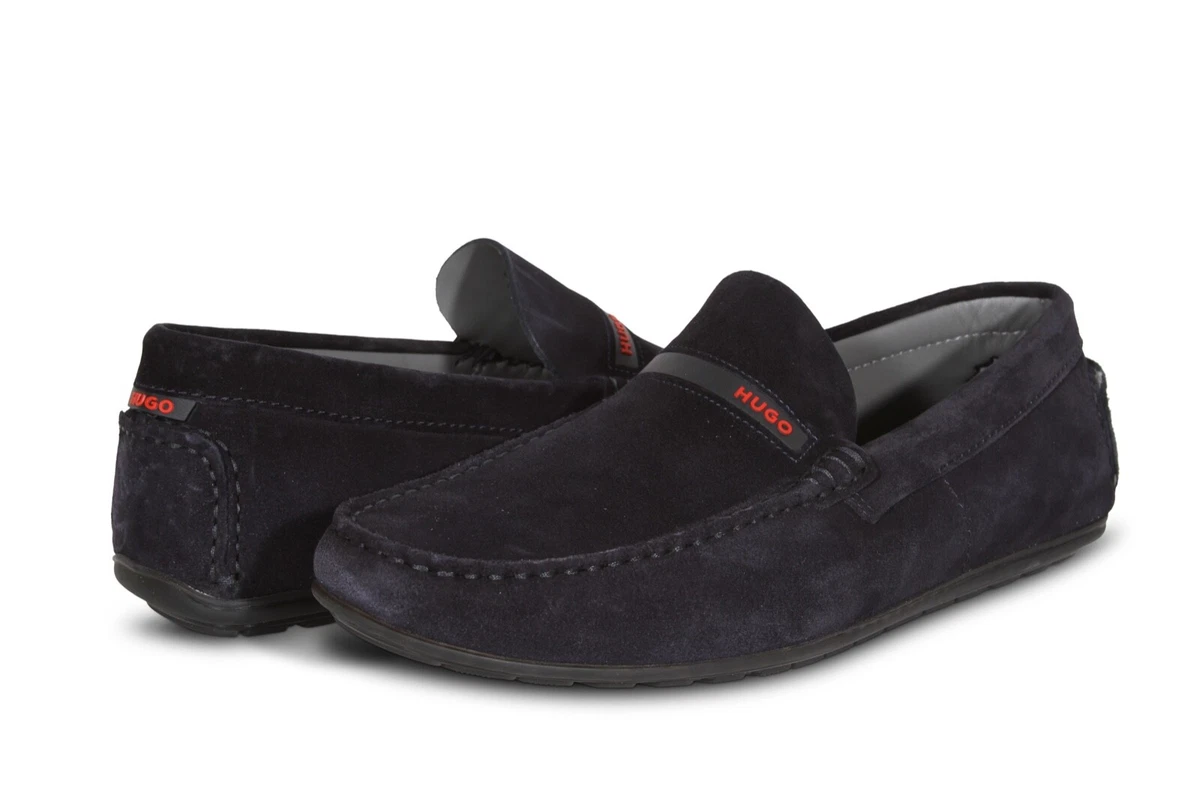 HUGO BOSS Dandy Mocc sd2 Men s Suede Slip On Moccasins in Dark