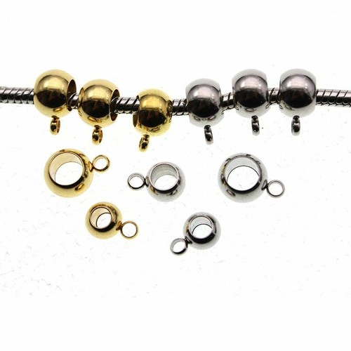 Dijes colgantes de acero inoxidable de 20 piezas clips de pellizco fianzas cuentas cordón joyería - Imagen 6 de 12