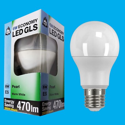 6W (=40W) LED Light Bulb E27 GLS A60 Warm White Edison Screw B.E.L.l. Lamp 470lm