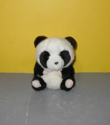 Mini 5'' Aurora Pudgy Chubby Panda Bear w/ Pink Cheeks & Paws Bean Plush Cutie