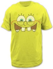 Camiseta Oficial Bob Esponja Cara Excitada Adulto - Camiseta Dibujos Animados Comedia Humor Familiar