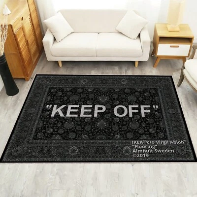 Virgil Abloh Black Keep Off Rug, Popular Decoration, Exhibition Rug, Off-White
