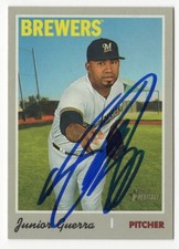 JUNIOR GUERRA Signed Autographed 2019 Heritage High Number Card MIL Brewers #683