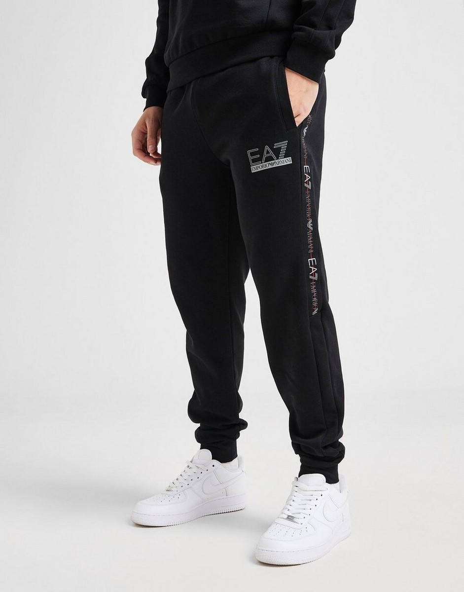 EA7 Emporio Armani Men's Tape Logo Premium Joggers Black