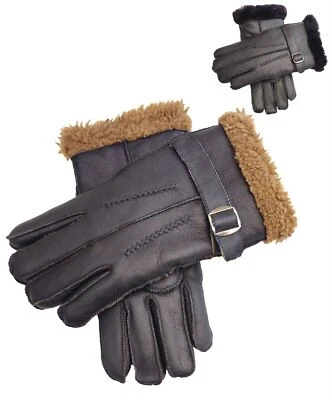 Infinity Leather Mens Luxury Sheepskin Leather Gloves With Buckle
