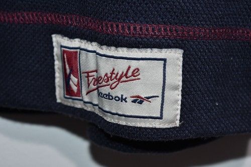Vintage Reebok Freestyle 90's Sweatshirt Jumper Womens Navy Crew Neck UK 10 VGC - Picture 7 of 9