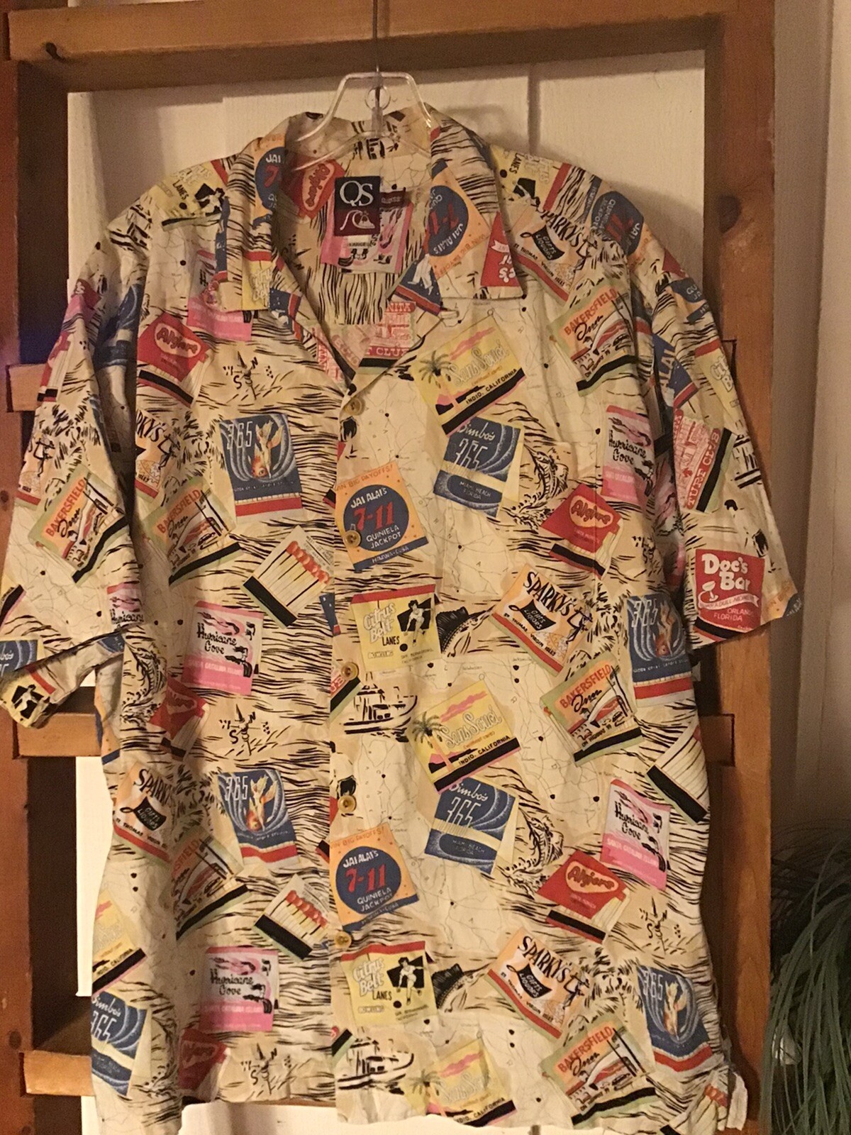 Vintage Rare Quicksilver Hawaiian Shirt Sz Xl/xxl Map California Matchbox