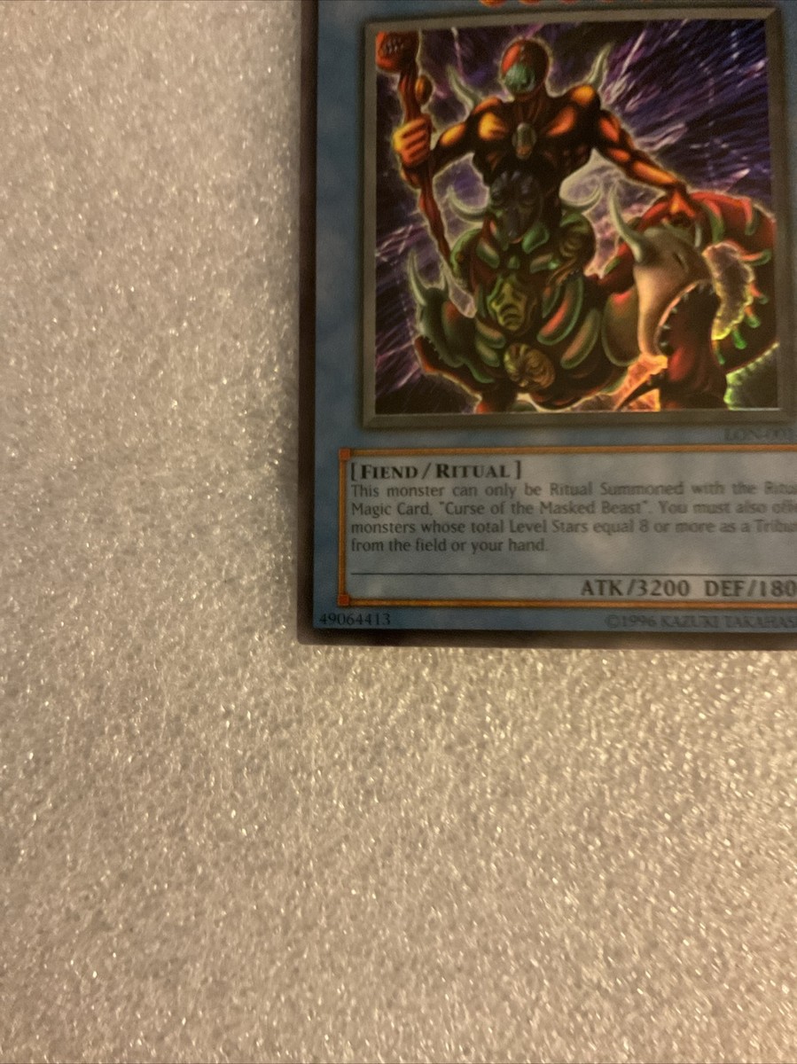 遊戯王THE MASKED BEAST ULTIMATE RARE Yugioh Card - The Masked Beast - MISPRINT Holo Bleed - Ultra