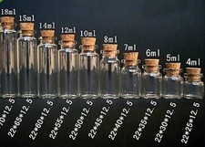 10pcs Clear Glass Bottles Vials with Corks 20ml