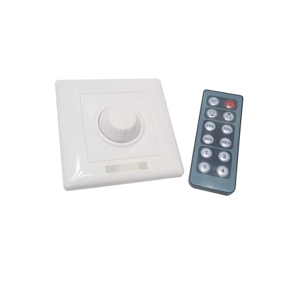 New LED Dimmer Wall Switch DC12-24V 8A Single Color IR 12Keys Remote Control For - Image 3 of 4