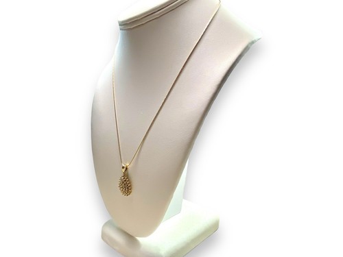 Vintage 10k Yellow Gold Natural Round Brown Diamond Cluster Pendant Necklace - Picture 6 of 10