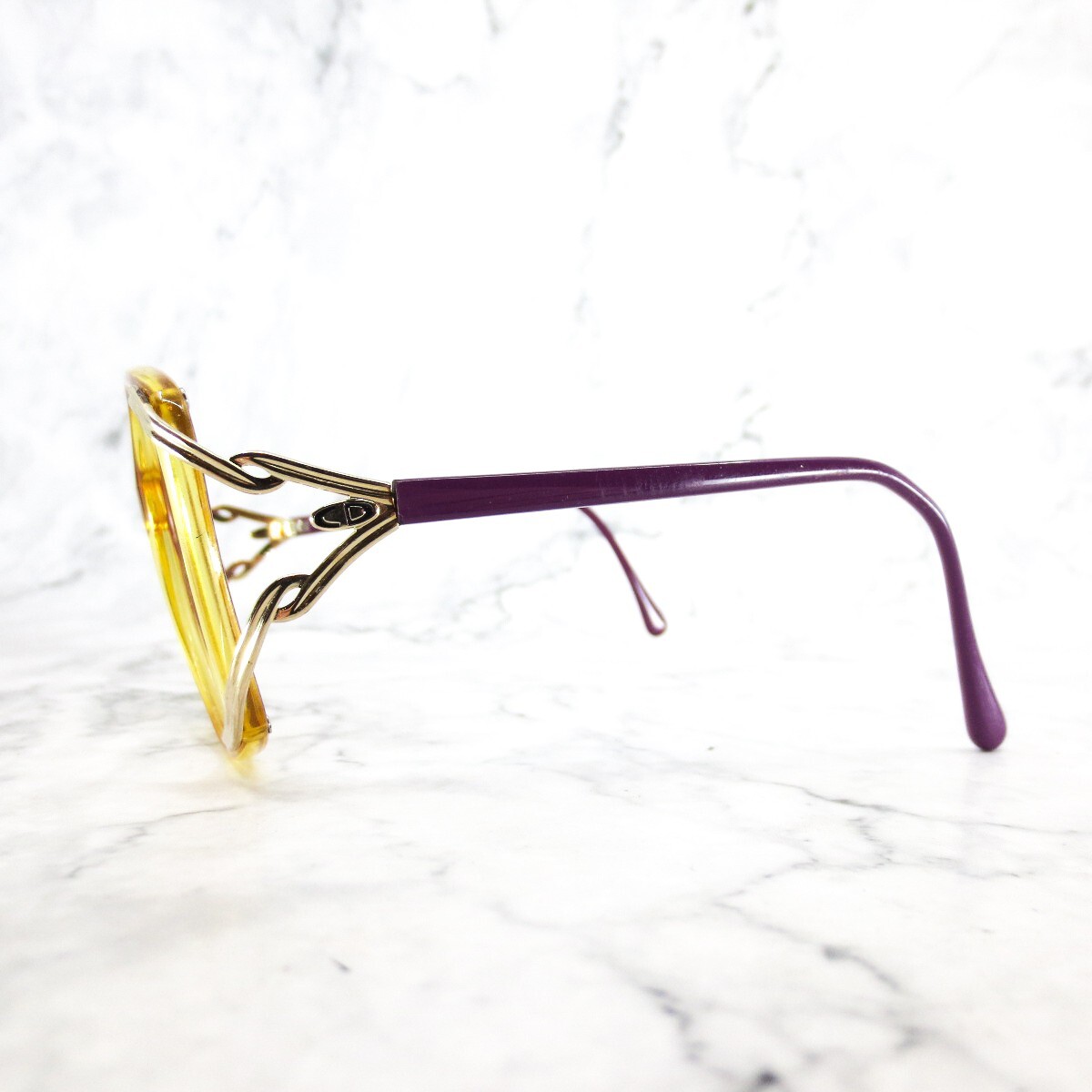 Christian Dior 2689 80 Sunglasses Gold Purple Oversized 