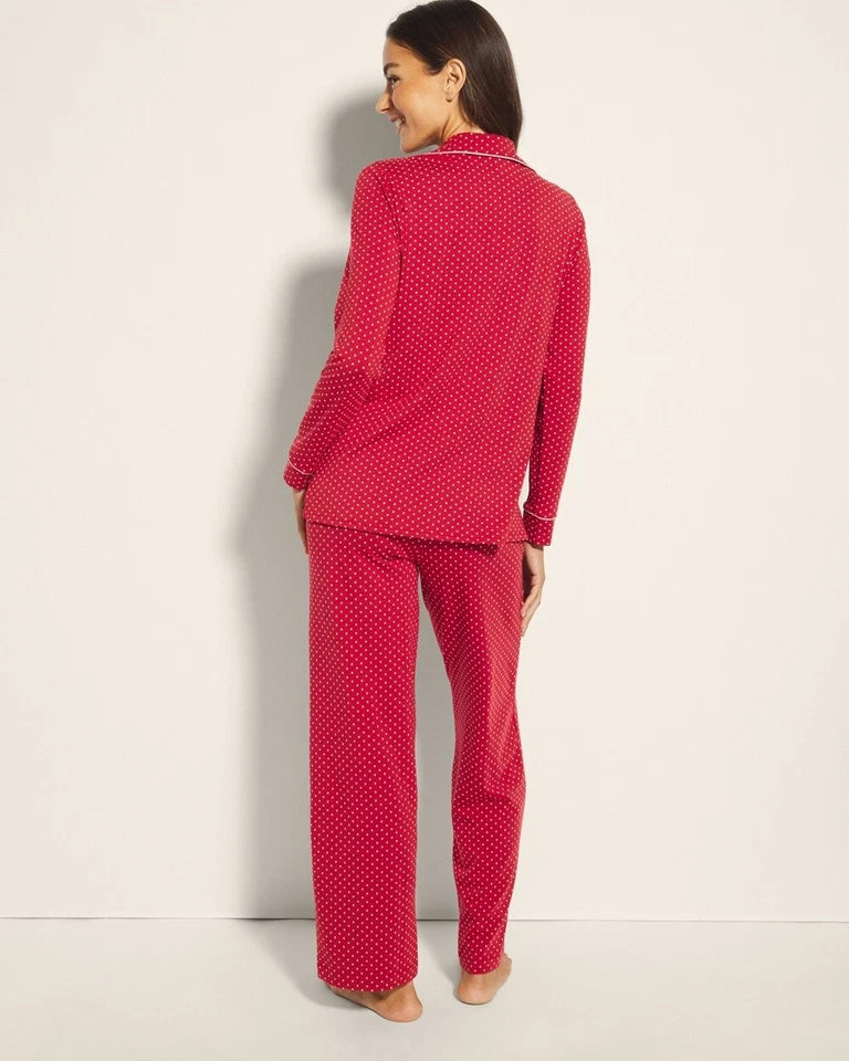 Conjunto de Pijama Soma Vermelho Branco Bolinhas Abraçável Manga Longa Pequeno - Imagem 2 de 4