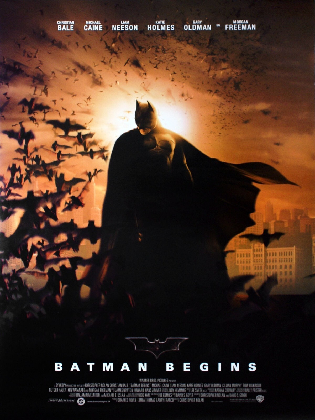 2005 Batman Begins Movie Poster 11x17 Christian Bale Bruce Wayne Dark 