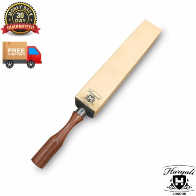 Vintage Leather Razor Strop 4 Side Sharp Edge in Pure Wooden Handle ...