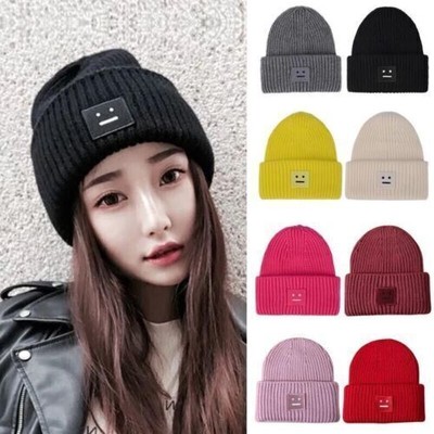 Damen Studios Beanie mit Face Mützen Wintermütze Strickmütze Acn  Warm