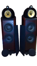 B&W Bowers Wilkins Nautilus 802 Dark Red Cherry Wood Speakers Pair set F/S