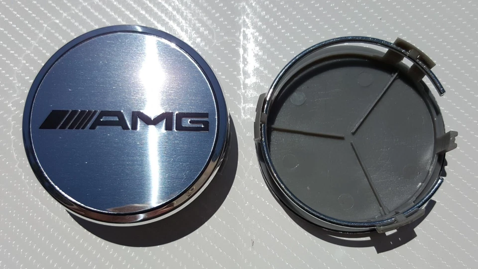 4x Mercedes Benz Silver AMG Caps (A Set) Standard 2.95Inch/75mm Fits Most Models - Image 4 of 4