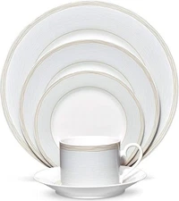 Noritake Linen Road 5-Piece Place Dinnerware Setting in White