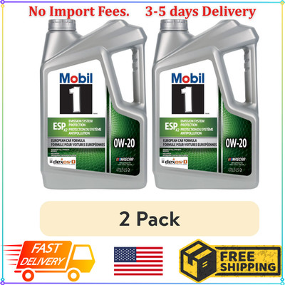 2 Pack Mobil 1 ESP X2 Full Synthetic Motor Oil 0W-20, 5 Quart