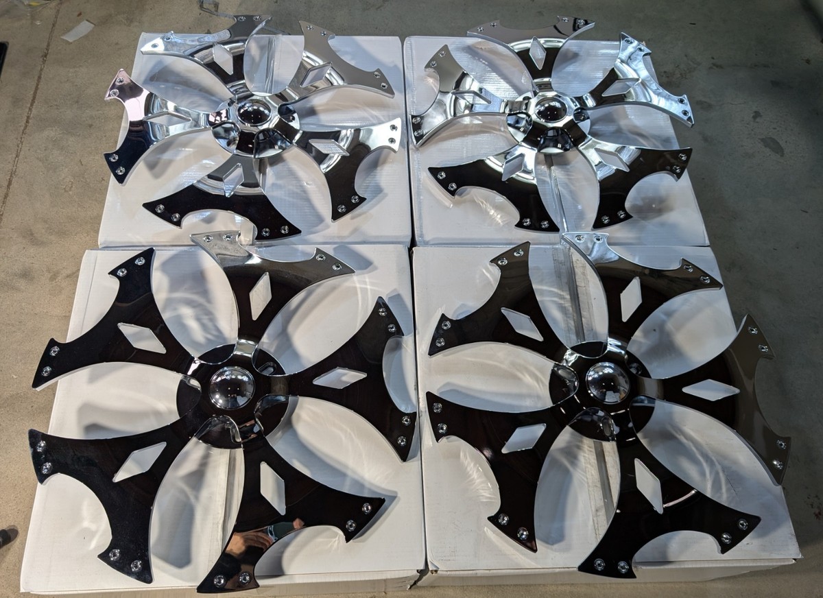 スピナーデザインリング 27,5号 22 Chrome Spinners Rims - Fit Any Wheels - Spinning Wheels - Free