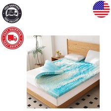 Full Size Cooling Gel Mattress Topper - 2 Inch Firm Memory Foam with 5 Zones