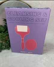 Macy's face facial cleansing and cooling set pamper BRUSH AND ROLLER SEALED NEW