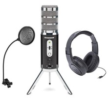 Samson Satellite USB/iOS Broadcast Microphone with Dual 16mm Condenser Capsules,