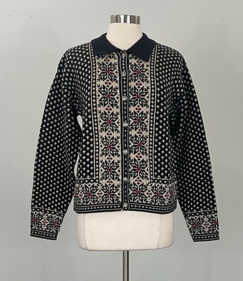 Vintage La Maison - Simons Shetland Wool Cardigan w/Silver Buttons - Size Large