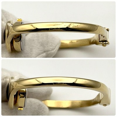 GARAT LIMOGES 18K Gold Bangle Watch New Battery & Box Used From