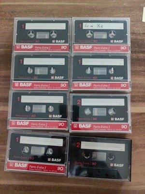 6 x  BASF - Ferro Extra I - 90 - Audio Kassette Tape Beschriftet Bespielt 