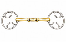 Wilkie Bevel Brass Snaffle Double Jointed Lozenge loose Ring Horse Bit BNWT