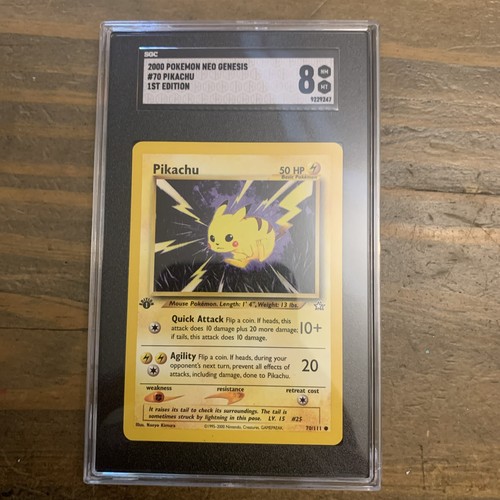 Pikachu (1st Edition) graded SGC 8 for sale on eBay