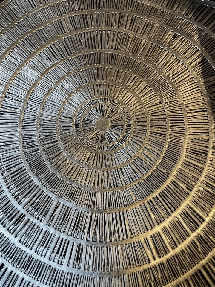 Juego de 12 manteles redondos de plástico con plata/negro metálico brillante Foto 2 de 4