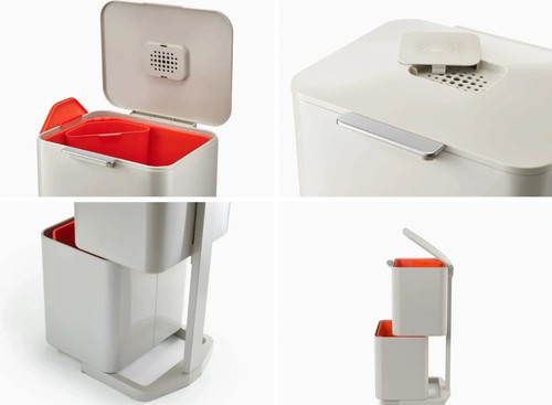 Joseph Joseph Totem Max 40L Pattumiera Pietra | Rifiuti e Riciclo | Food Caddy - Foto 2 di 8