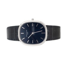 Patek Philippe Golden Ellipse Platinum Blue Dial 34.5x39.5mm 5738P-001 Full Set 2