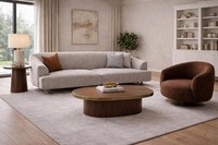 Beiges Sofa Und Brauner Sessel Set FüR Modernes Wohnen Stilvolle MöBel