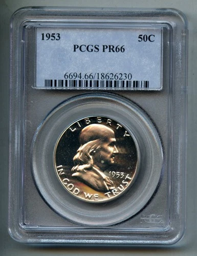 1953 Franklin Silver Half Dollar PCGS PR 66