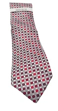 Perry Ellis Portfolio Geometric Pattern Silk Necktie, Red, OS