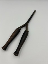 Vintage 1920s CURLING IRON with Wood Handles - NON-ELECTRIC