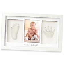 Baby Hand and Footprint Kit - Clay Handprint Duo Frame, 13" x 7.9" Alpine White