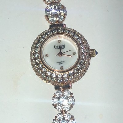 Burgi Ladies Diamond Dial BUR139RG Crystal CZ Rhinestone 