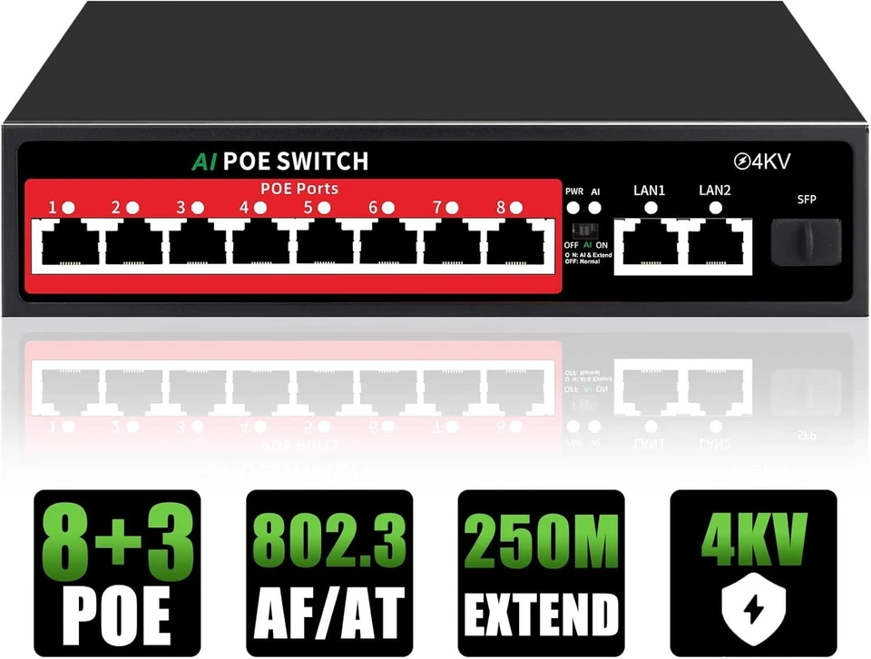 8-Port PoE+ Smart Managed Switch - VLAN & QoS Support for Seamless Connectivity - Image 3 of 4