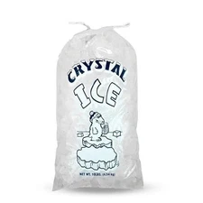 500 Commercial CRYSTAL Sparkling 10 LB LBS Plastic Ice Bags With Drawstring NEW