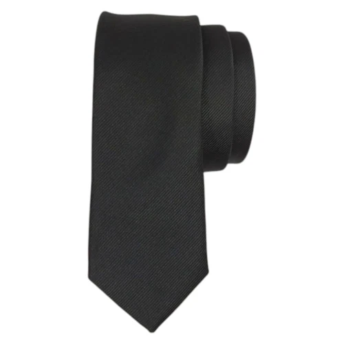 ELZAMA Mens Skinny Tie Black Solid Slim 2.0 Dress Narrow Modern Fashion Necktie video thumbnail