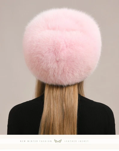 Women's Real Fox Fur Hat Top Hat Russian Ushanka Cossack Hat Warm Outdoor Cap - Picture 21 of 28