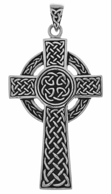 Jewelry Trends Sterling Silver Large Celtic Circle of Life Cross Pendant