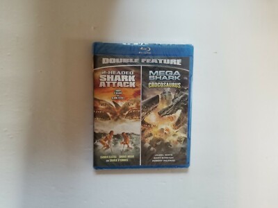 2-Headed Shark Attack & Mega Shark V's Crocosaurus (Blu-ray, 2013) New
